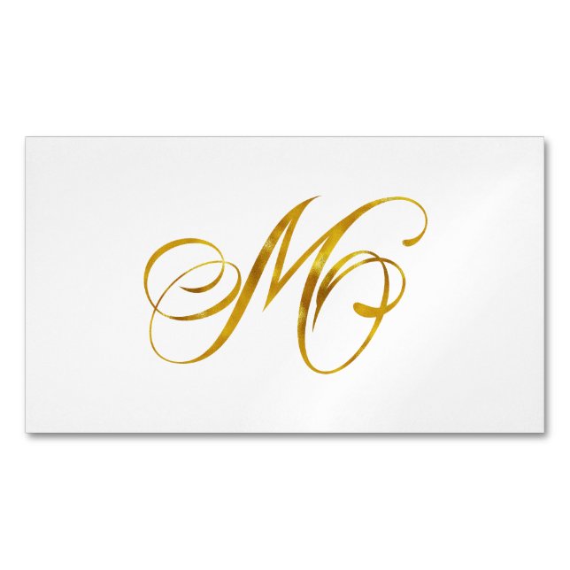 Custom Monogram M Imitat Gold Foil Monogramme Init Magnetische Visitenkarte (Vorderseite)