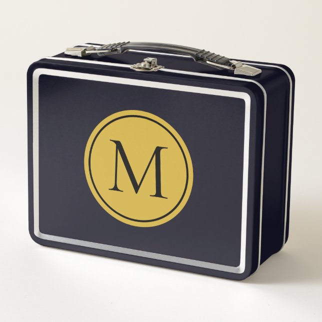 Custom Monogram Metal Lunch Box Stilvoll und fett (Vorderseite)