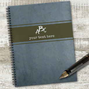 Custom Monogram Minimalistisch Grunge Notebook Notizbuch