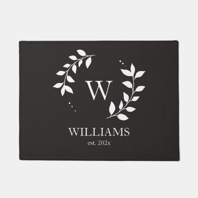 Custom Monogram Modern Elegant New House Fußmatte (Vorderseite)