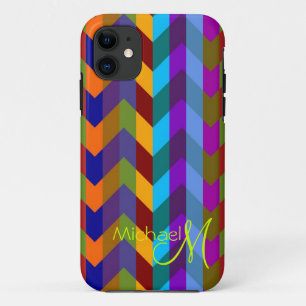 Custom Monogram Modern Zickzack Zigzag 3 Case-Mate iPhone Hülle