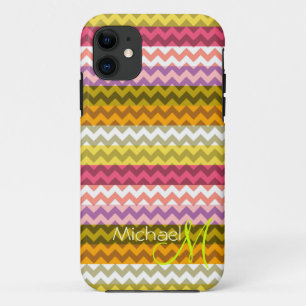 Custom Monogram Modern Zickzack Zigzag 7 Case-Mate iPhone Hülle