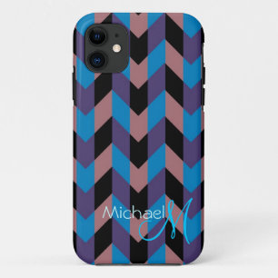 Custom Monogram Modern Zickzack Zigzag 8 Case-Mate iPhone Hülle