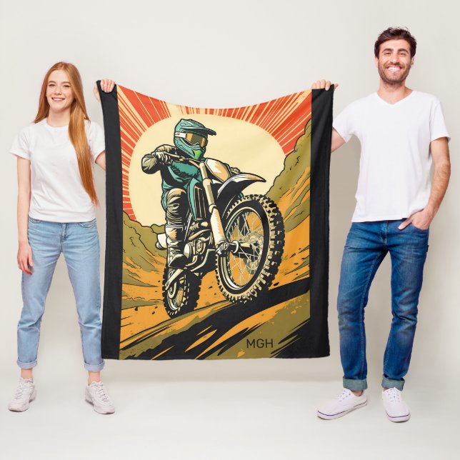 Custom Monogram Motocross Fleecedecke (Beispiel)