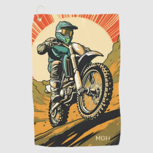 Custom Monogram Motocross Golfhandtuch