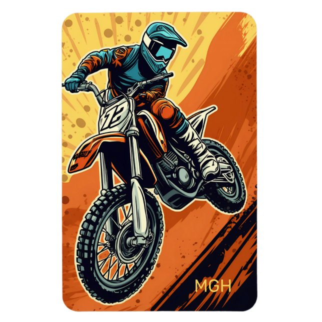 Custom Monogram Motocross Magnet (Vertikal)