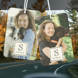 Custom Monogram, Name and Photo Pet Photography Autolufterfrischer