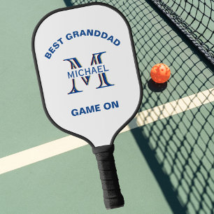 Custom Monogram Name Best Grandad Pickleball Schläger