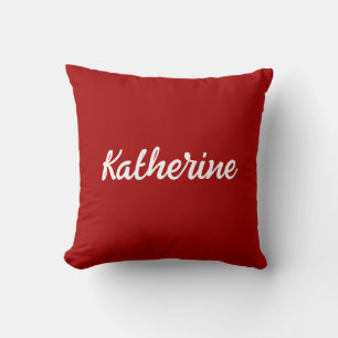Custom Monogram Name Dark Candy Apple Red Kissen
