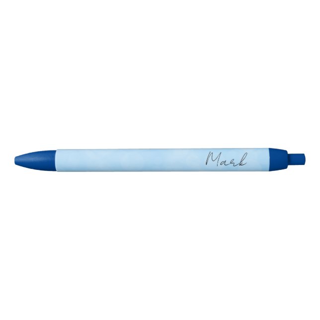 Custom Monogram Name Glimmering Blue Lights School Kugelschreiber (Vorderseite)