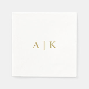 Custom Monogram Napkins Imitate Gold Serviette
