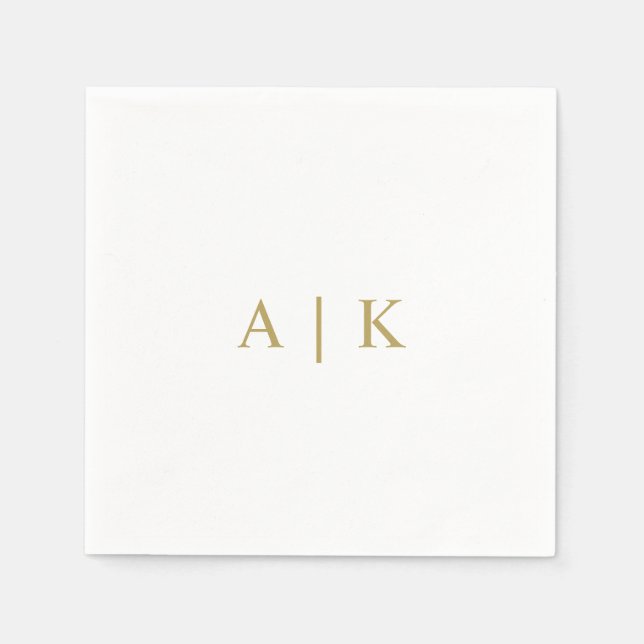 Custom Monogram Napkins Imitate Gold Serviette (Vorderseite)