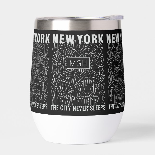 Custom Monogram New York Typografie (Links)