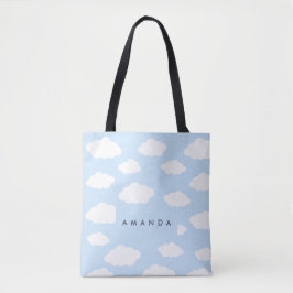 Custom Monogram Niedlich Girly Blue Cloud Geschenk