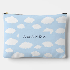 Custom Monogram Niedlich Girly Blue Cloud Geschenk Zubehörtasche