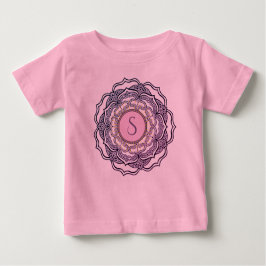 Custom Monogram Niedlich Girly Mandala Baby Girl F Baby T-shirt