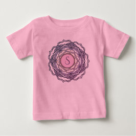 Custom Monogram Niedlich Girly Mandala Baby Girl F T-shirt