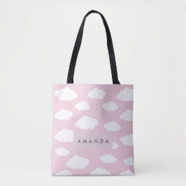 Custom Monogram Niedlich Girly Pink Cloud Geschenk
