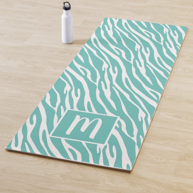 Custom Monogram Niedlich Zebra Stripes Art Muster  Yogamatte (Beispiel)