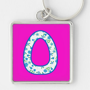 Custom Monogram O Schlüsselanhänger, Ditsy Floral Schlüsselanhänger