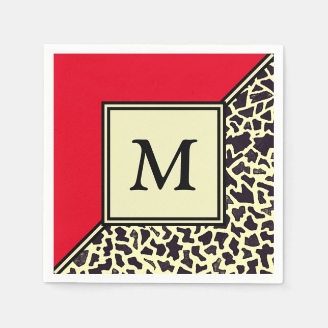 Custom Monogram Party Paper Napkins Serviette (Vorderseite)