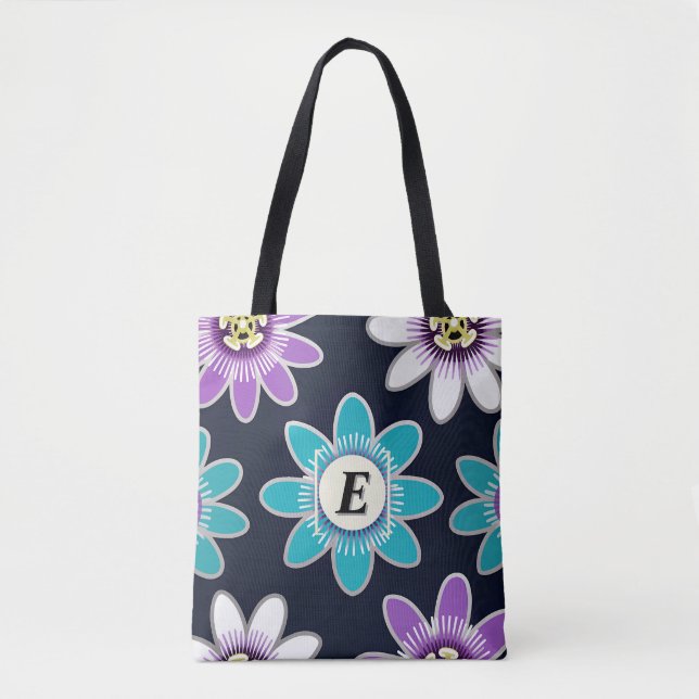 Custom Monogram Passion Blume Floral Shoulder (Vorderseite)