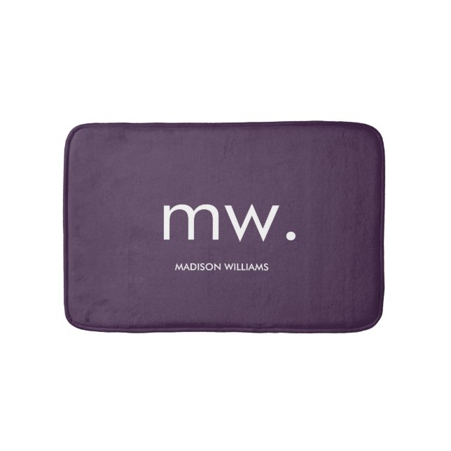 Custom Monogram Pastel Elegant Stilvoll modern Badematte (Vorderseite)