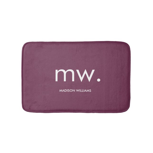 Custom Monogram Pastel Elegant Stilvoll modern Badematte (Vorderseite)