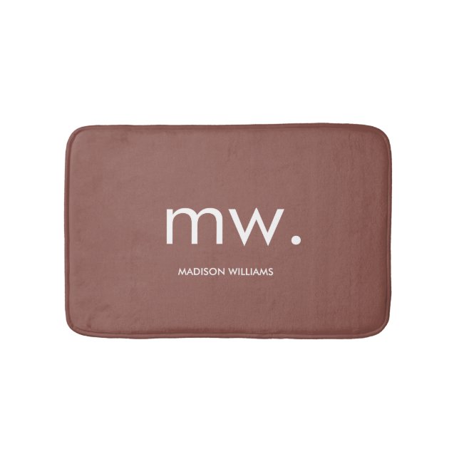 Custom Monogram Pastel Elegant Stilvoll modern Badematte (Vorderseite)