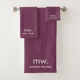 Custom Monogram Pastel Elegant Stilvoll modern Badhandtuch Set