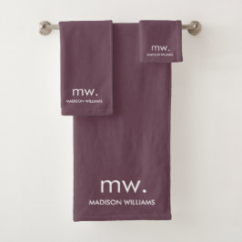 Custom Monogram Pastel Elegant Stilvoll modern Badhandtuch Set