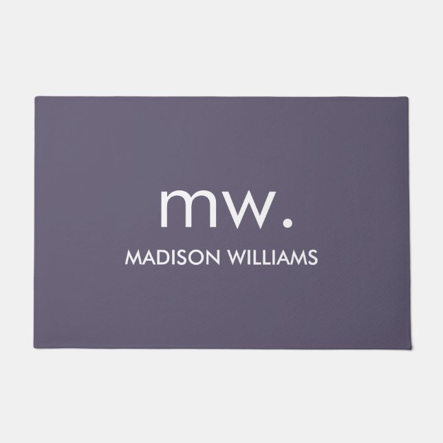 Custom Monogram Pastel Elegant Stilvoll modern Fußmatte (Vorderseite)