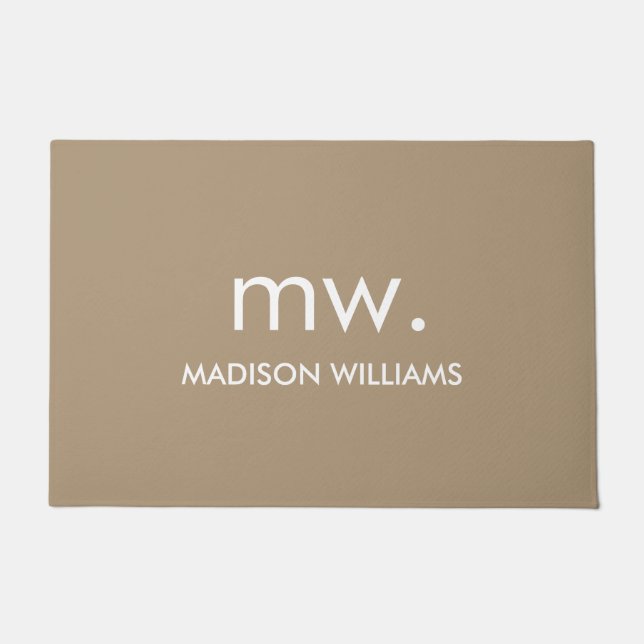 Custom Monogram Pastel Elegant Stilvoll modern Fußmatte (Vorderseite)