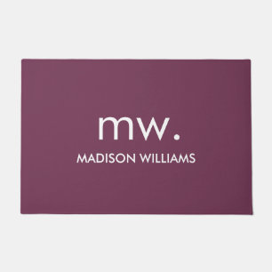 Custom Monogram Pastel Elegant Stilvoll modern Fußmatte