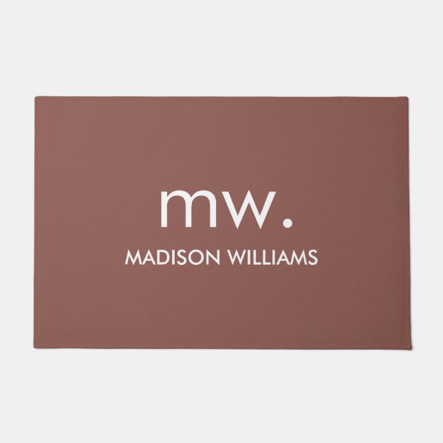 Custom Monogram Pastel Elegant Stilvoll modern Fußmatte (Vorderseite)