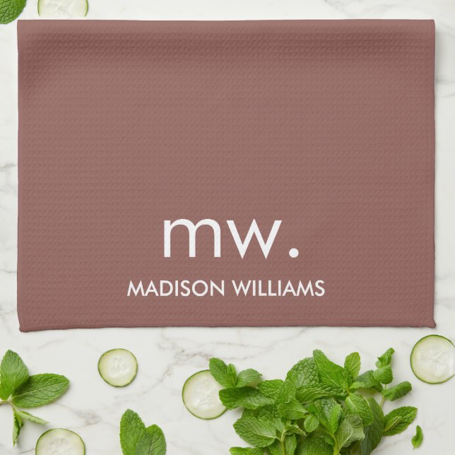 Custom Monogram Pastel Elegant Stilvoll modern Geschirrtuch (Gefaltet)