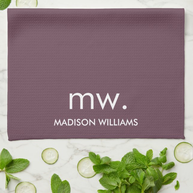 Custom Monogram Pastel Elegant Stilvoll modern Geschirrtuch (Gefaltet)