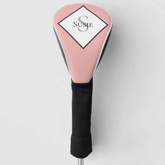 Custom Monogram Pink Golf Head Cover Headcover (Vorderseite)