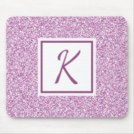 Custom Monogram Pink Sparkle Mousepad