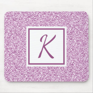 Custom Monogram Pink Sparkle Mousepad