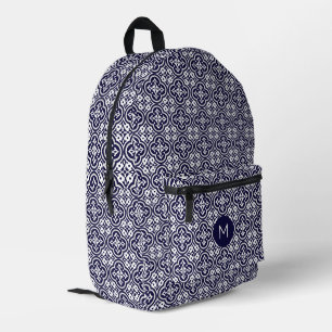 Custom Monogram Portugeses Tiles Muster Duffle Bag Bedruckter Rucksack