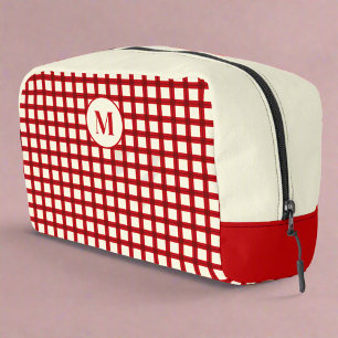 Custom Monogram Red Gingham Classic Waschbeutel