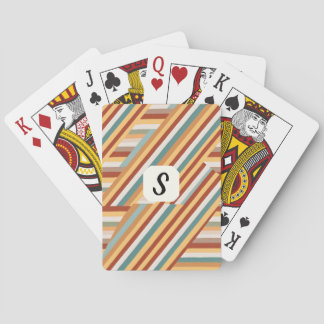 Custom Monogram Retro 70er Geometric Poker Cards Spielkarten