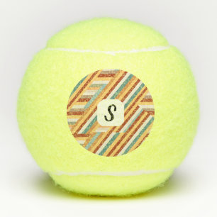 Custom Monogram Retro 70er Geometric Tennis Balls Tennisbälle