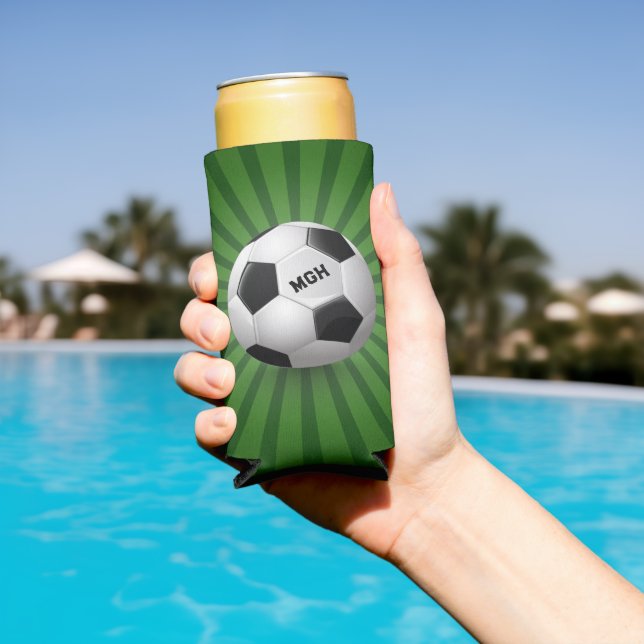 Custom Monogram Retro Soccer Ball Selters Dosenkühler (In Situ Pool)