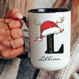 Custom Monogram Santa Claus Mug Gift for Friends Tasse