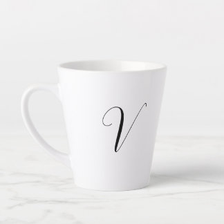 Custom monogram script initial milchtasse