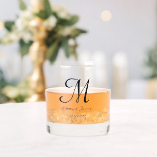 Custom Monogram Script Name Wedding Party Whiskyglas