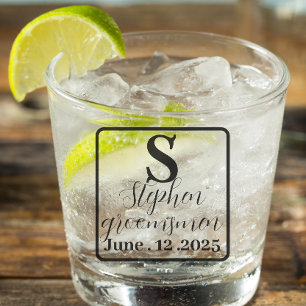 Custom Monogram Shot Brillen für Trauzeugen Schnapsglas