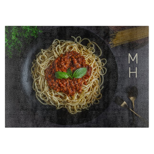 Custom Monogram Spaghetti Schneidebrett (Vorderseite)